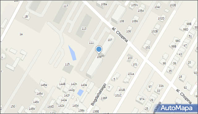 Łomianki Dolne, Aleja Chopina Fryderyka, 109, mapa Łomianki Dolne