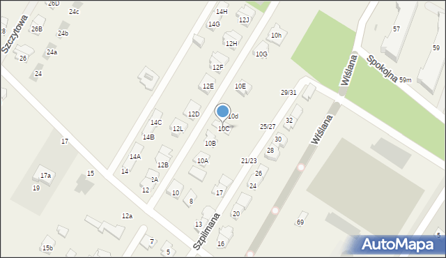 Łomianki Dolne, Aleja Chopina Fryderyka, 10C, mapa Łomianki Dolne