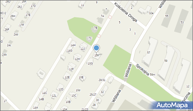 Łomianki Dolne, Aleja Chopina Fryderyka, 10h, mapa Łomianki Dolne