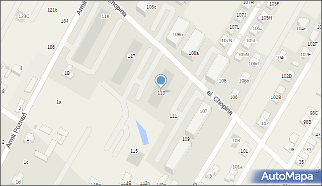 Łomianki Dolne, Aleja Chopina Fryderyka, 113, mapa Łomianki Dolne