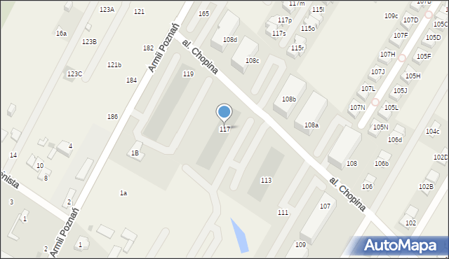 Łomianki Dolne, Aleja Chopina Fryderyka, 117, mapa Łomianki Dolne