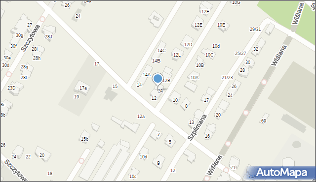 Łomianki Dolne, Aleja Chopina Fryderyka, 12A, mapa Łomianki Dolne