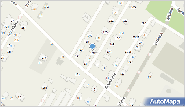 Łomianki Dolne, Aleja Chopina Fryderyka, 12B, mapa Łomianki Dolne