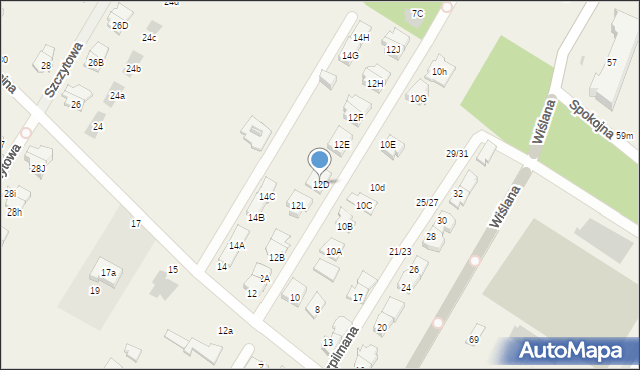 Łomianki Dolne, Aleja Chopina Fryderyka, 12D, mapa Łomianki Dolne