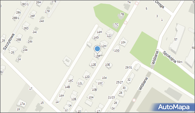 Łomianki Dolne, Aleja Chopina Fryderyka, 12F, mapa Łomianki Dolne