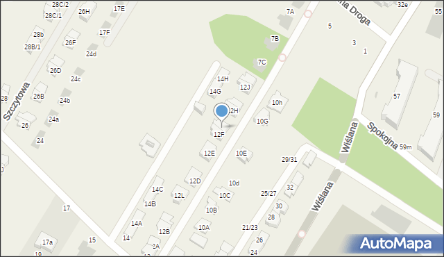 Łomianki Dolne, Aleja Chopina Fryderyka, 12G, mapa Łomianki Dolne