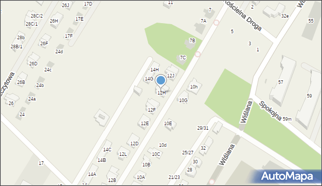 Łomianki Dolne, Aleja Chopina Fryderyka, 12H, mapa Łomianki Dolne