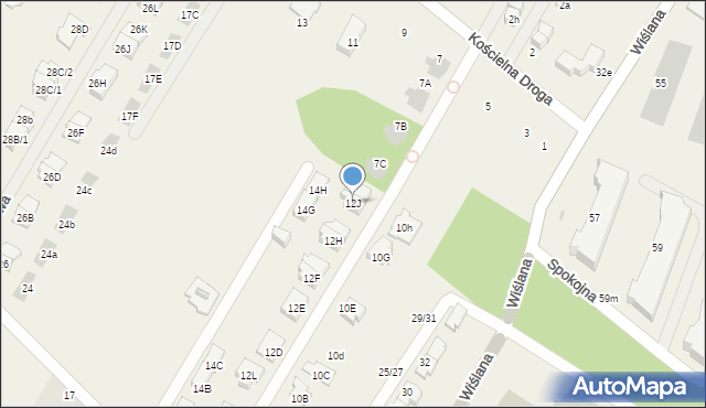 Łomianki Dolne, Aleja Chopina Fryderyka, 12J, mapa Łomianki Dolne