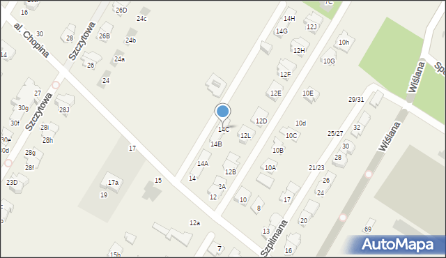 Łomianki Dolne, Aleja Chopina Fryderyka, 14C, mapa Łomianki Dolne