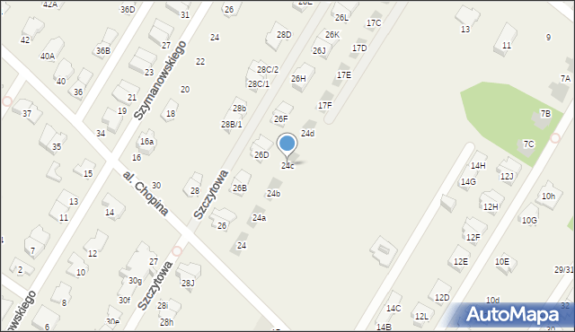 Łomianki Dolne, Aleja Chopina Fryderyka, 24c, mapa Łomianki Dolne