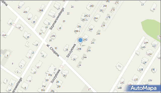 Łomianki Dolne, Aleja Chopina Fryderyka, 26C, mapa Łomianki Dolne