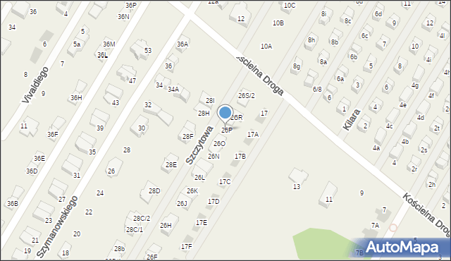 Łomianki Dolne, Aleja Chopina Fryderyka, 26P, mapa Łomianki Dolne