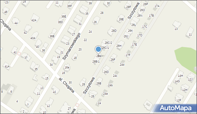 Łomianki Dolne, Aleja Chopina Fryderyka, 28B/2, mapa Łomianki Dolne