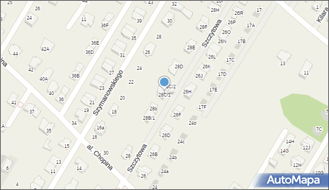 Łomianki Dolne, Aleja Chopina Fryderyka, 28C/1, mapa Łomianki Dolne