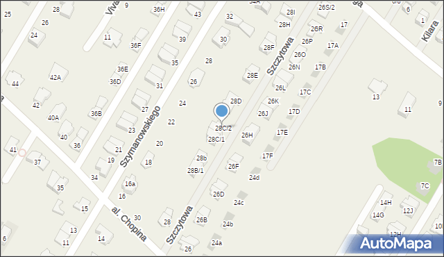 Łomianki Dolne, Aleja Chopina Fryderyka, 28c2, mapa Łomianki Dolne