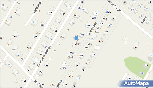 Łomianki Dolne, Aleja Chopina Fryderyka, 28D, mapa Łomianki Dolne