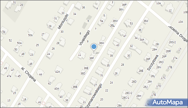 Łomianki Dolne, Aleja Chopina Fryderyka, 36G, mapa Łomianki Dolne