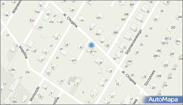 Łomianki Dolne, Aleja Chopina Fryderyka, 37, mapa Łomianki Dolne