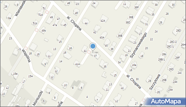 Łomianki Dolne, Aleja Chopina Fryderyka, 39, mapa Łomianki Dolne
