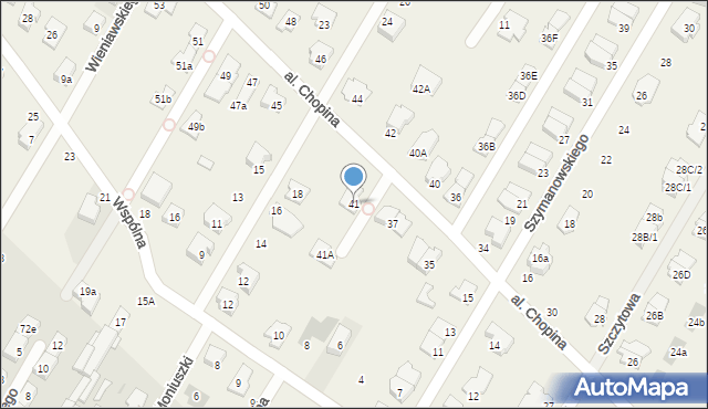 Łomianki Dolne, Aleja Chopina Fryderyka, 41, mapa Łomianki Dolne