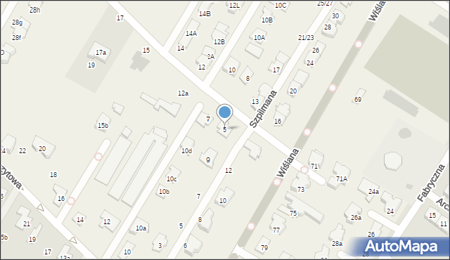 Łomianki Dolne, Aleja Chopina Fryderyka, 5, mapa Łomianki Dolne