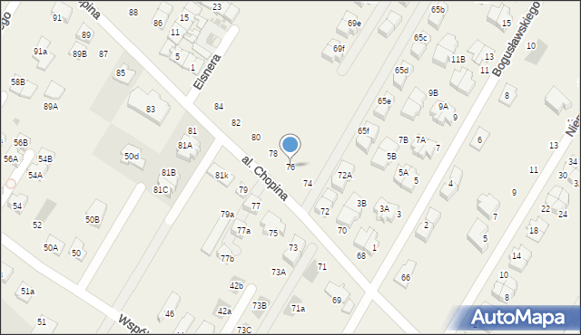 Łomianki Dolne, Aleja Chopina Fryderyka, 76, mapa Łomianki Dolne