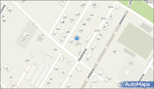 Łomianki Dolne, Aleja Chopina Fryderyka, 8, mapa Łomianki Dolne