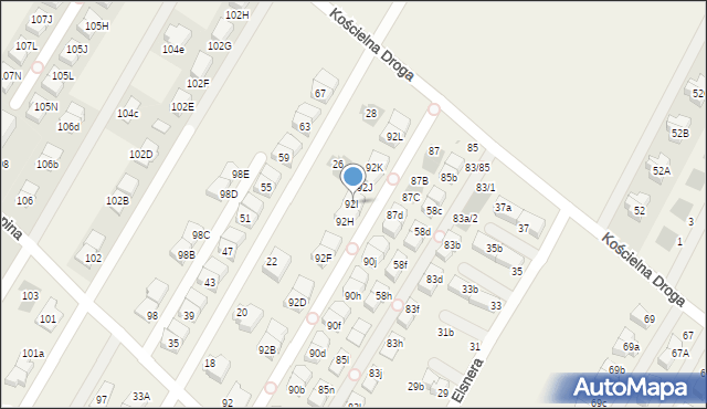 Łomianki Dolne, Aleja Chopina Fryderyka, 92I, mapa Łomianki Dolne
