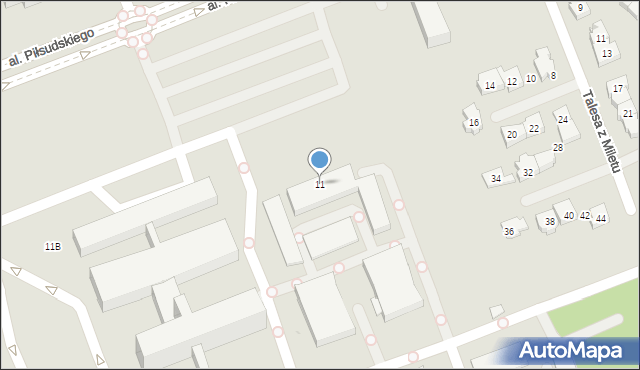 Łomża, Aleja Piłsudskiego Józefa, marsz., 11, mapa Łomży