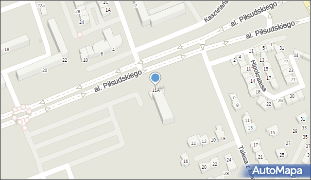 Łomża, Aleja Piłsudskiego Józefa, marsz., 11A, mapa Łomży