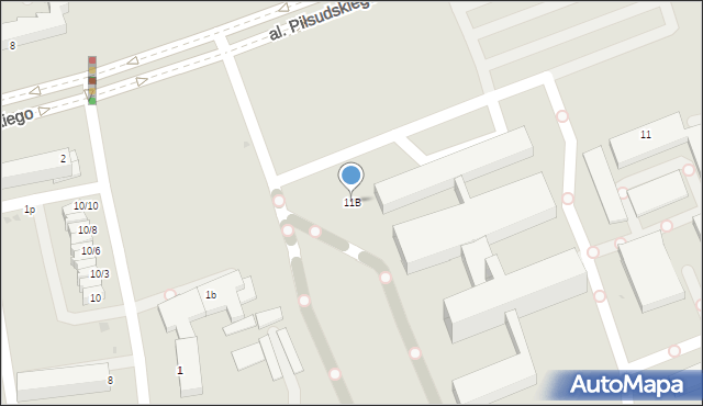 Łomża, Aleja Piłsudskiego Józefa, marsz., 11B, mapa Łomży