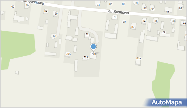 Łosie, Aleja Sosnowa, 72b, mapa Łosie