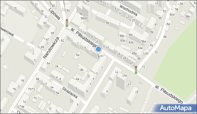 Lublin, Aleja Piłsudskiego Józefa, marsz., 9, mapa Lublina