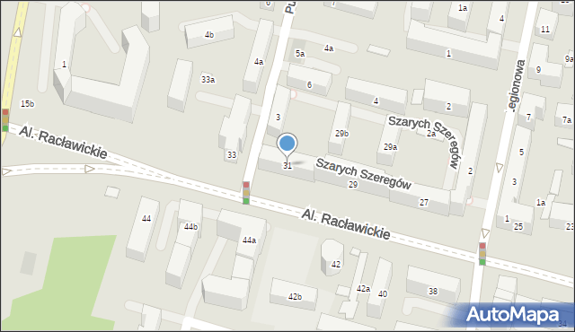 Lublin, Aleje Racławickie, 31, mapa Lublina