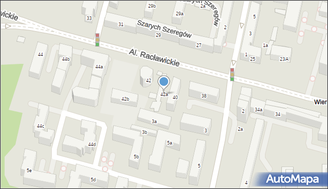 Lublin, Aleje Racławickie, 42a, mapa Lublina