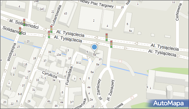 Lublin, Aleje Tysiąclecia, 5a, mapa Lublina