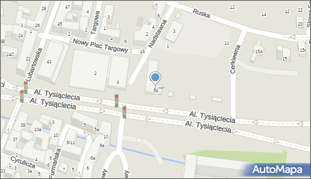 Lublin, Aleje Tysiąclecia, 6p, mapa Lublina