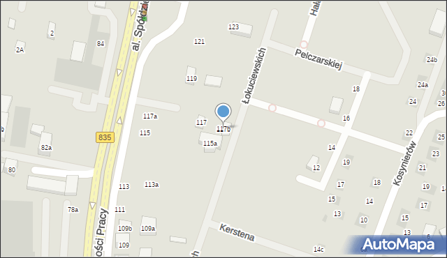 Lublin, Aleja Spółdzielczości Pracy, 117b, mapa Lublina
