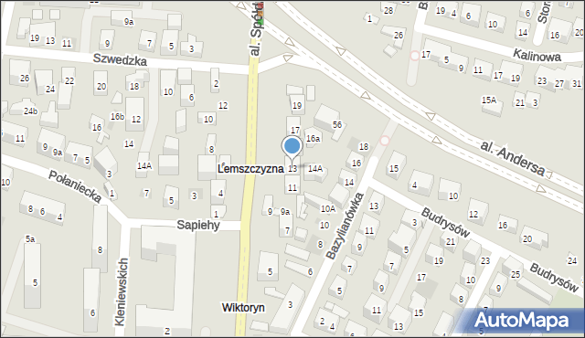 Lublin, Aleja Spółdzielczości Pracy, 13, mapa Lublina