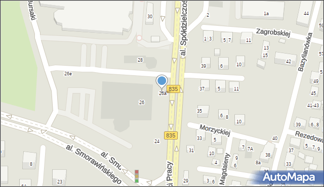 Lublin, Aleja Spółdzielczości Pracy, 26a, mapa Lublina