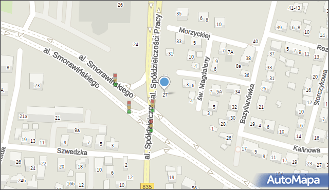Lublin, Aleja Spółdzielczości Pracy, 27, mapa Lublina