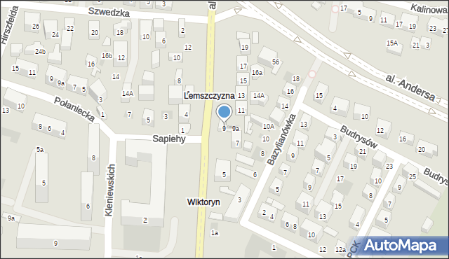 Lublin, Aleja Spółdzielczości Pracy, 9, mapa Lublina