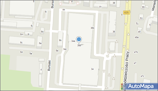 Lublin, Aleja Spółdzielczości Pracy, 34d, mapa Lublina