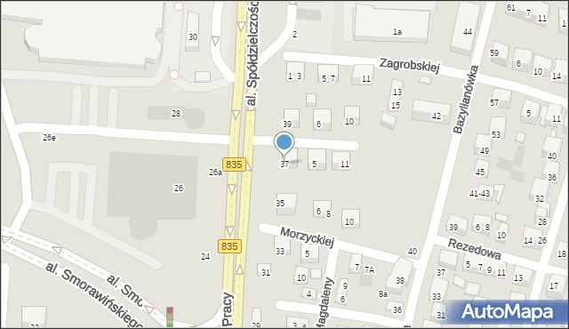 Lublin, Aleja Spółdzielczości Pracy, 37, mapa Lublina