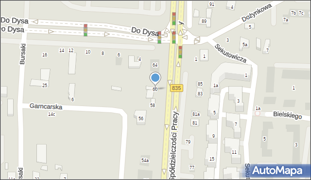 Lublin, Aleja Spółdzielczości Pracy, 60, mapa Lublina