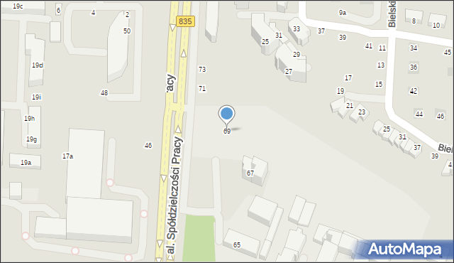 Lublin, Aleja Spółdzielczości Pracy, 69, mapa Lublina