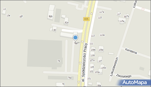 Lublin, Aleja Spółdzielczości Pracy, 78a, mapa Lublina