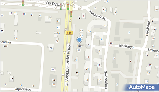 Lublin, Aleja Spółdzielczości Pracy, 81a, mapa Lublina