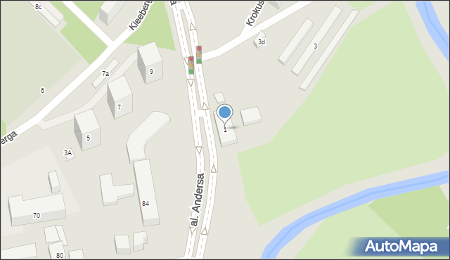 Lublin, Aleja Andersa Władysława, 1, mapa Lublina