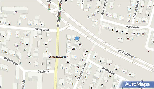 Lublin, Aleja Andersa Władysława, 58, mapa Lublina